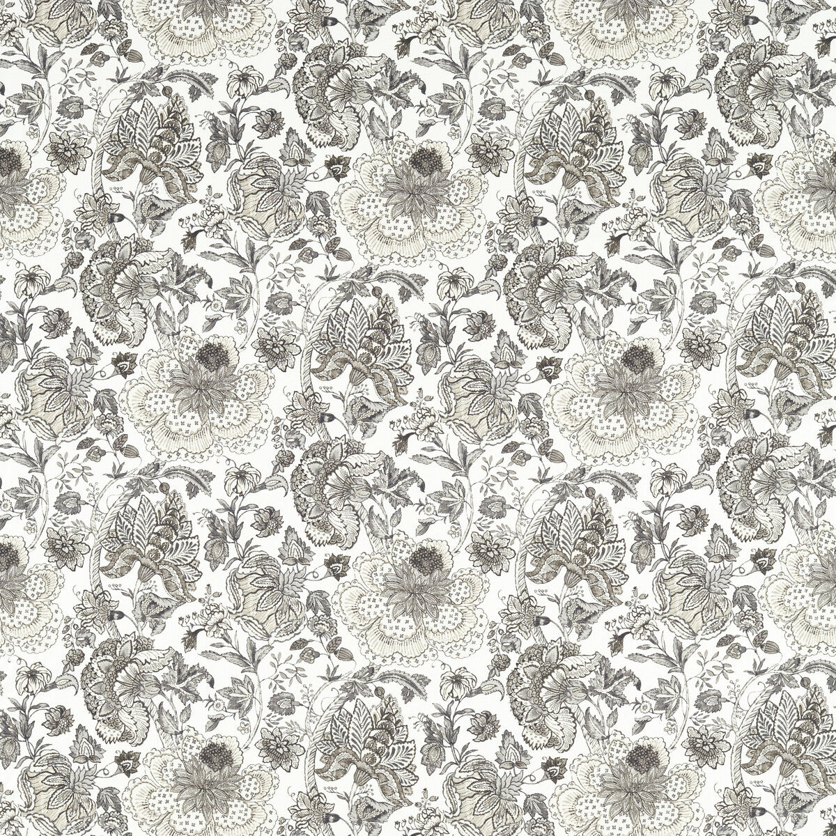 CLARKE AND CLARKE F1542/01.CAC.0 LUCIENNE CHARCOAL/LINEN Fabric - Eade's Wallpaper