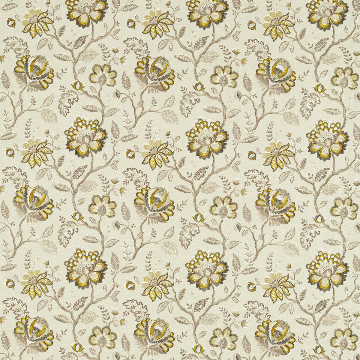CLARKE AND CLARKE F1543/01.CAC.0 ADELINE ANTIQUE/CHARCOAL Fabric - Eade's Wallpaper