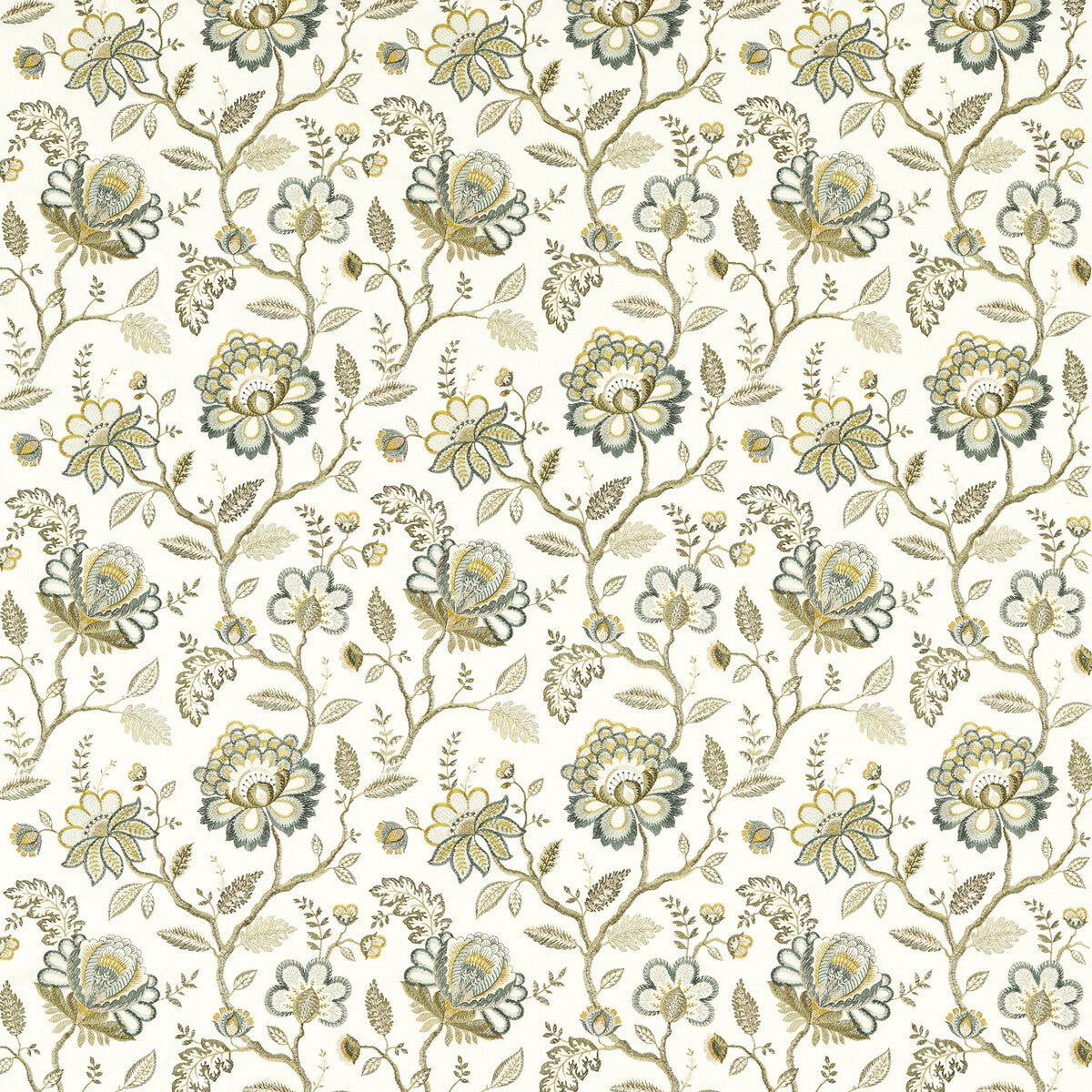 CLARKE AND CLARKE F1543/04.CAC.0 ADELINE TEAL Fabric - Eade's Wallpaper