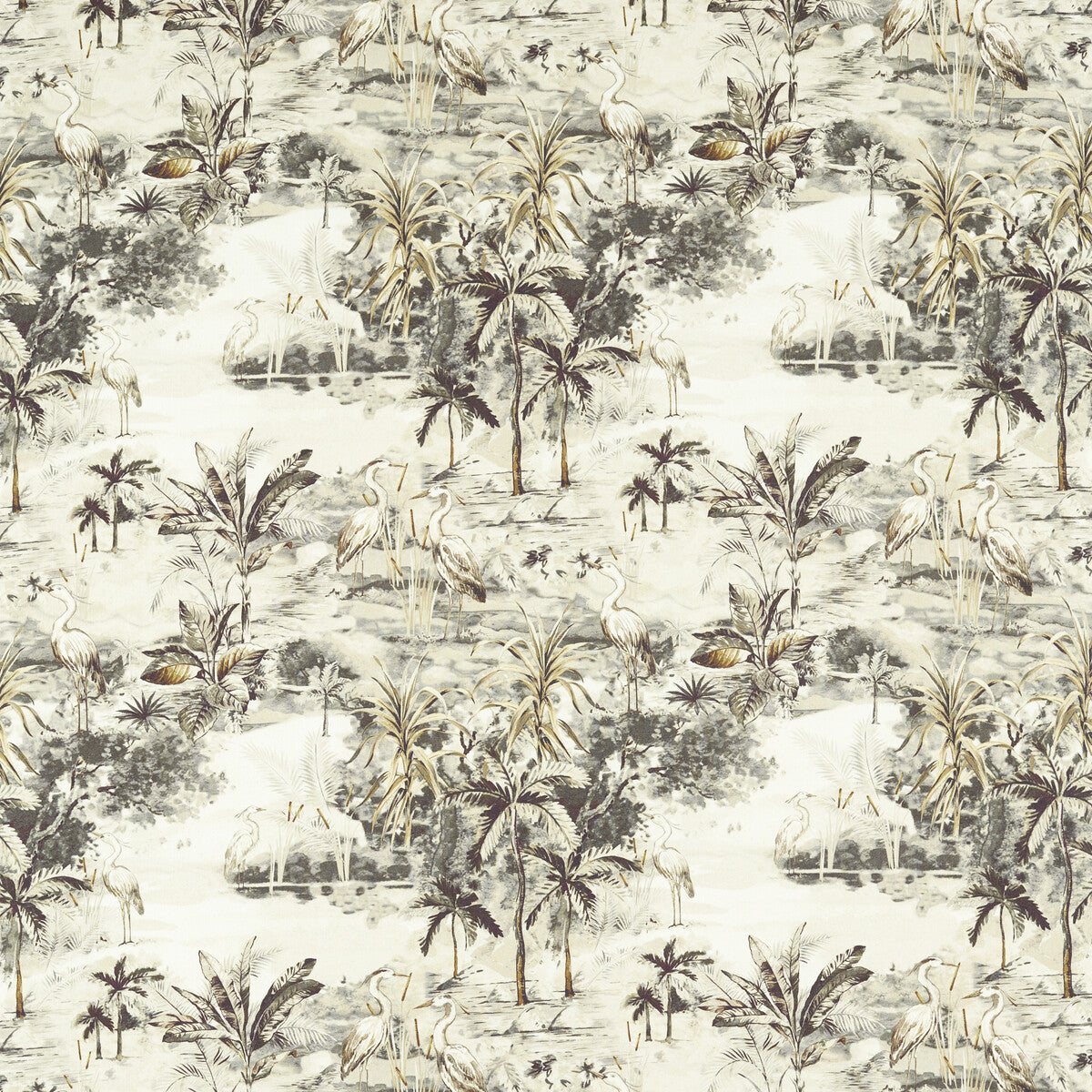 CLARKE AND CLARKE F1546/01.CAC.0 HABITAT CHARCOAL/LINEN Fabric - Eade's Wallpaper
