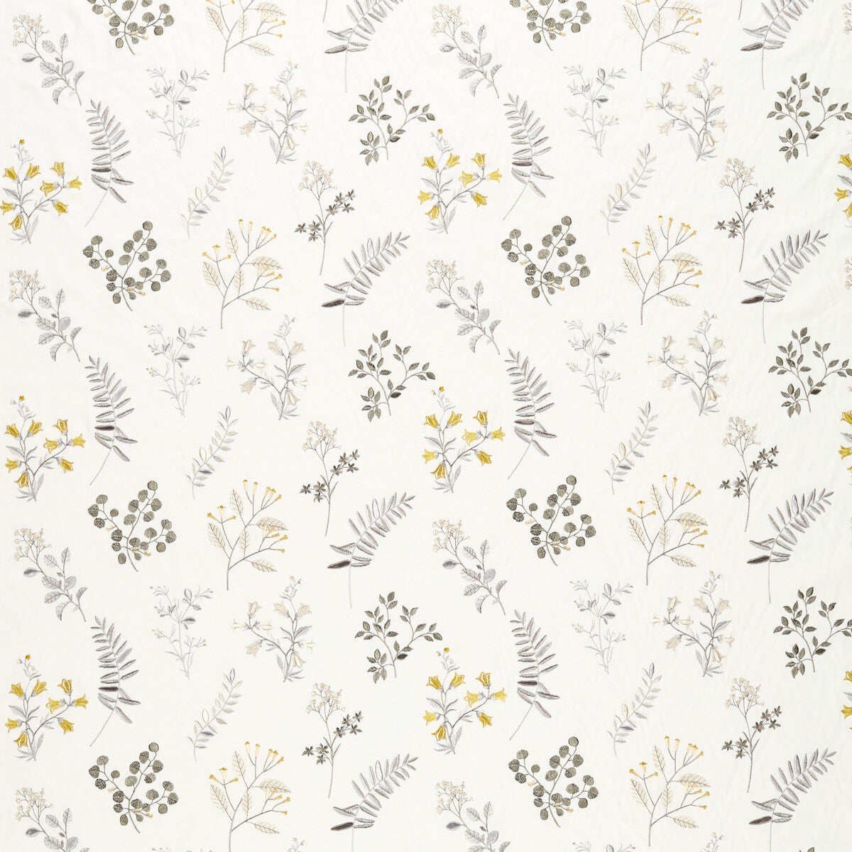 CLARKE AND CLARKE F1554/03.CAC.0 BRIGITTE PEWTER/CHARTREUSE Fabric - Eade's Wallpaper