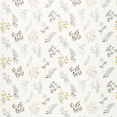 CLARKE AND CLARKE F1554/03.CAC.0 BRIGITTE PEWTER/CHARTREUSE Fabric - Eade's Wallpaper