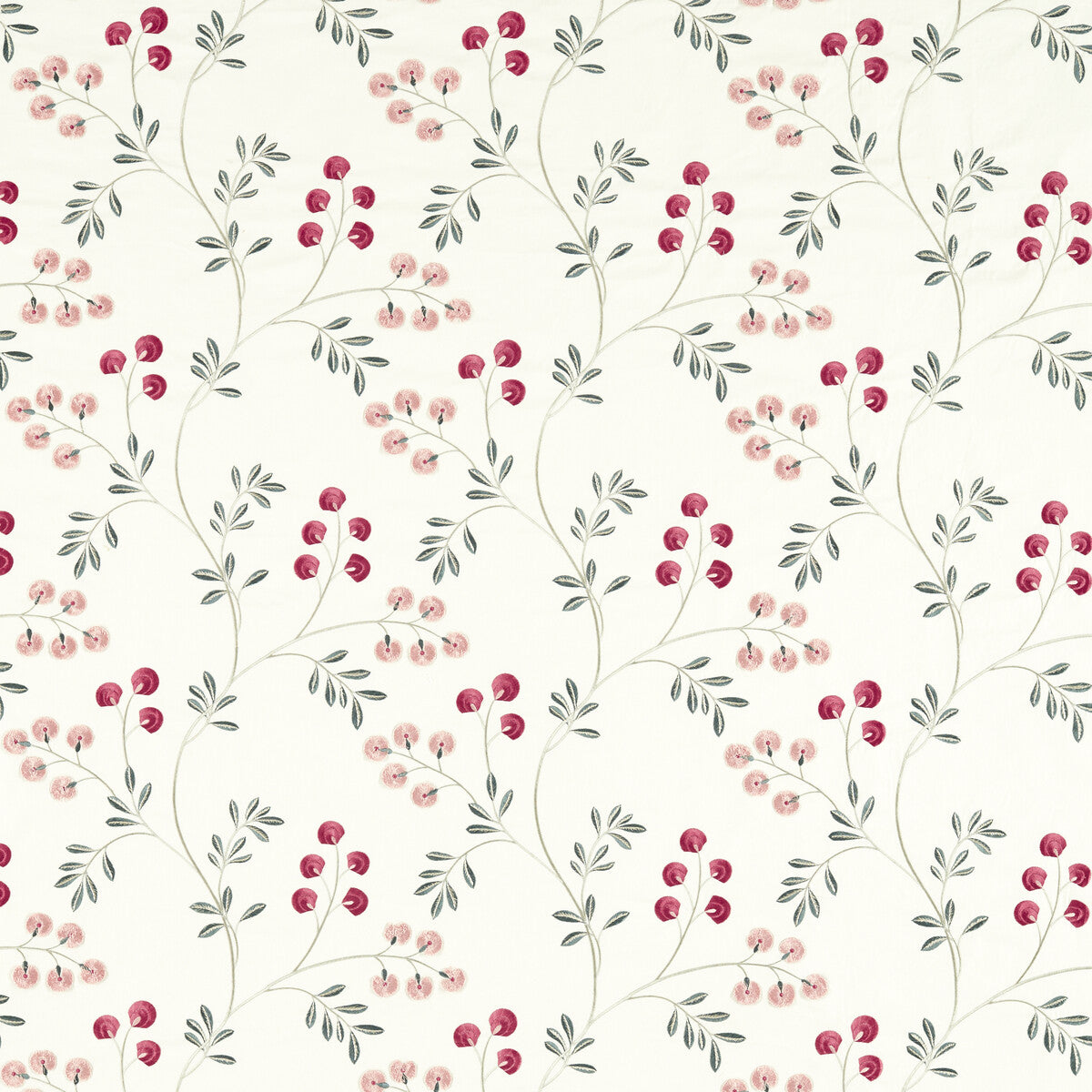CLARKE AND CLARKE F1556/02.CAC.0 ROCHELLE BLUSH/RASPBERRY Fabric - Eade's Wallpaper