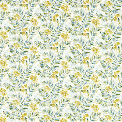 CLARKE AND CLARKE F1560/02.CAC.0 NEW GROVE DENIM/CITRUS Fabric - Eade's Wallpaper