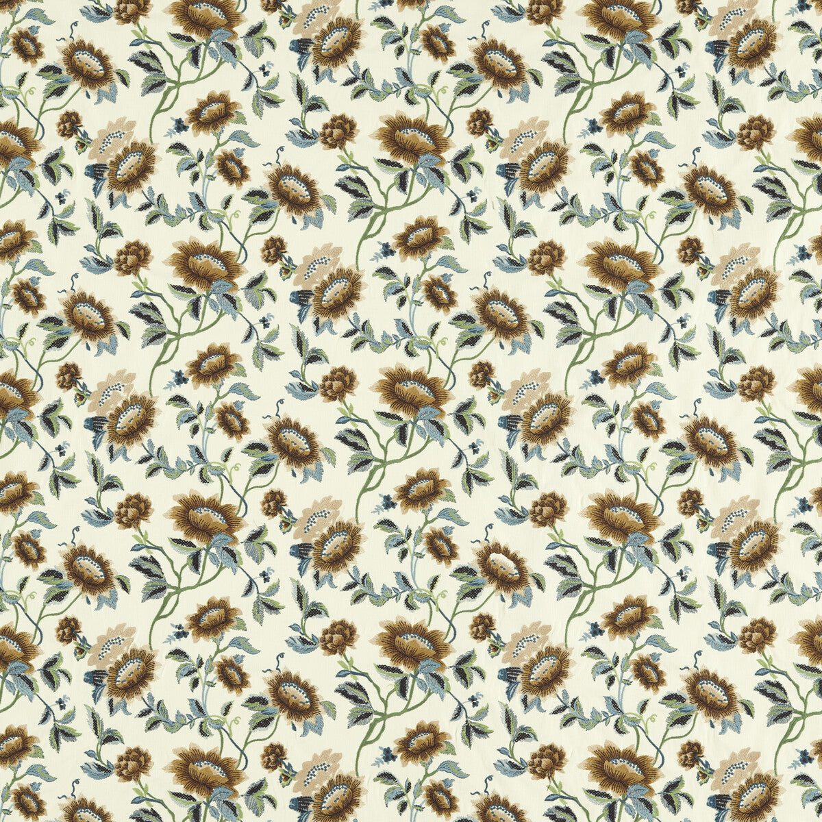 CLARKE AND CLARKE F1580/02.CAC.0 TONQUIN IVORY/CHARTREUSE EMB Fabric - Eade's Wallpaper