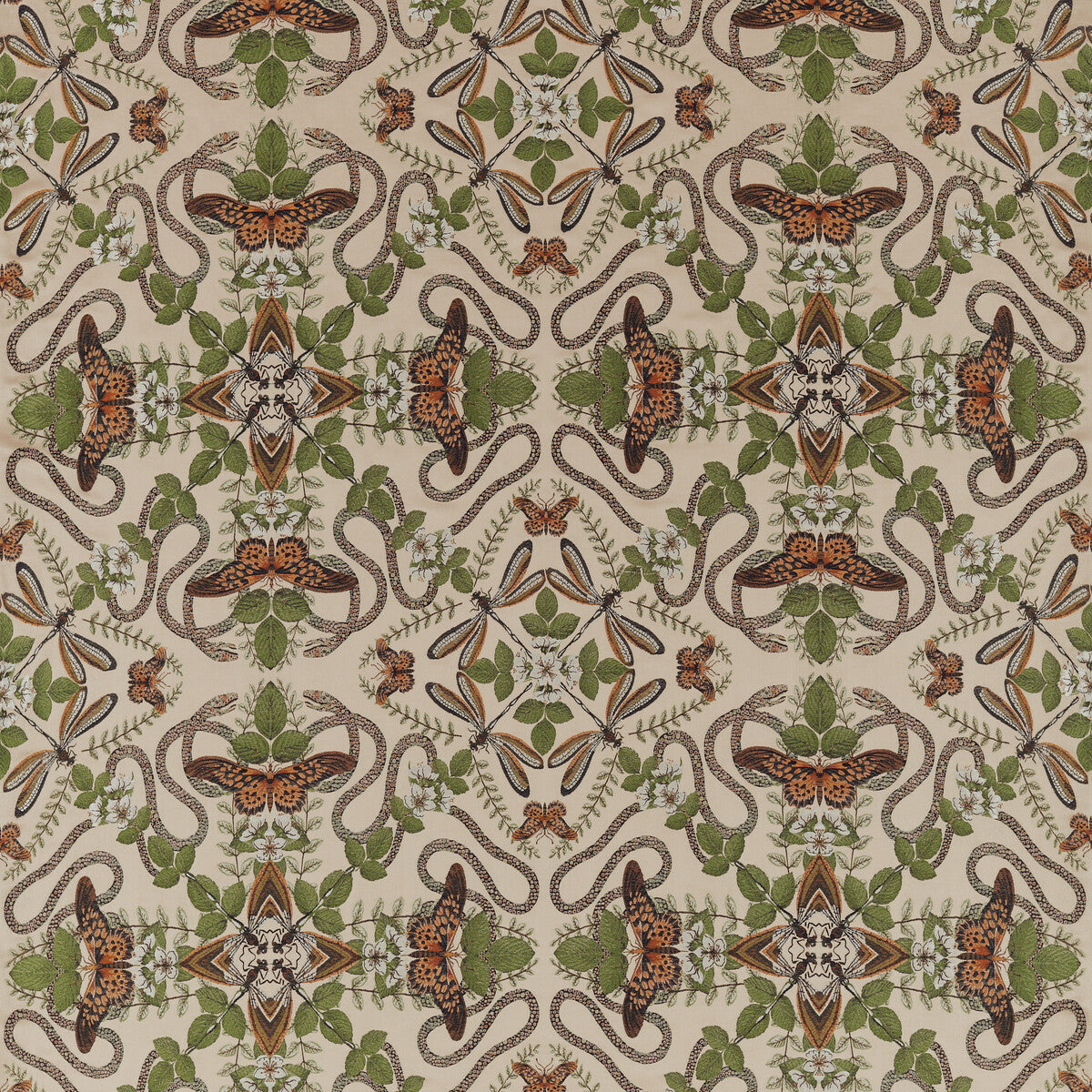 CLARKE AND CLARKE F1581/01.CAC.0 EMERALD FOREST BLUSH JACQUARD Fabric - Eade's Wallpaper