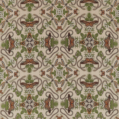 CLARKE AND CLARKE F1581/01.CAC.0 EMERALD FOREST BLUSH JACQUARD Fabric - Eade's Wallpaper