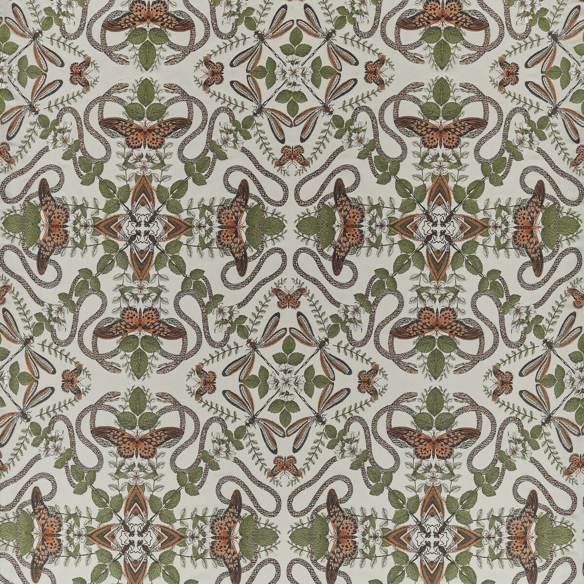 CLARKE AND CLARKE F1581/03.CAC.0 EMERALD FOREST SMOKE JACQUARD Fabric - Eade's Wallpaper