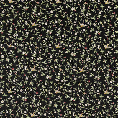 CLARKE AND CLARKE F1582/01.CAC.0 WILD STRAWBERRY NOIR EMB Fabric - Eade's Wallpaper