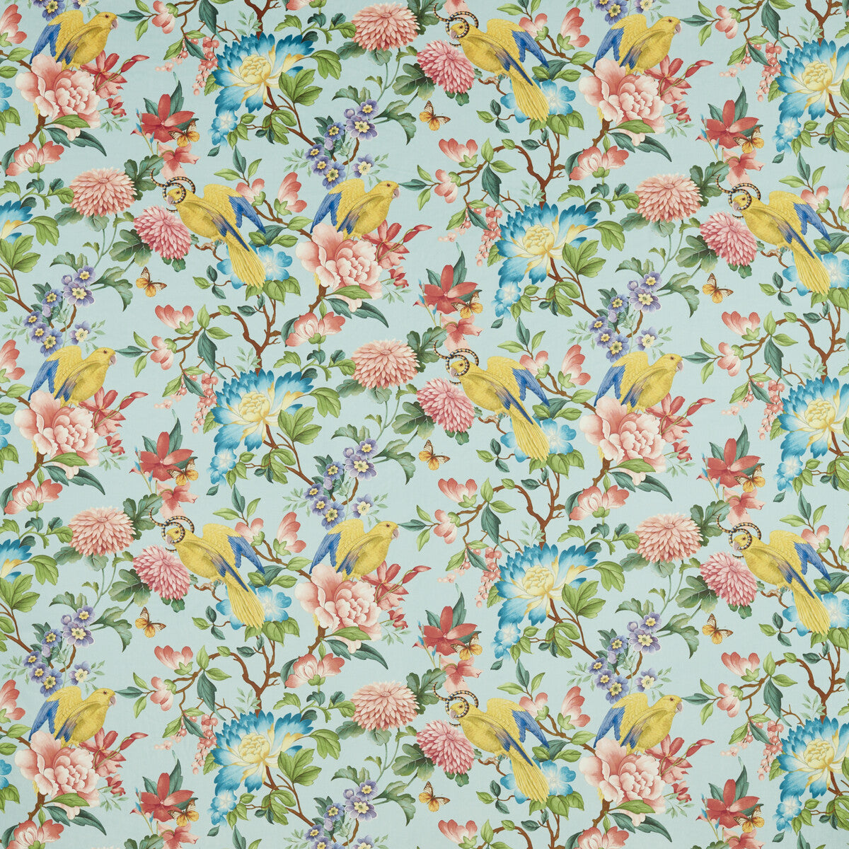 CLARKE AND CLARKE F1586/02.CAC.0 GOLDEN PARROT MINERAL VELVET Fabric - Eade's Wallpaper