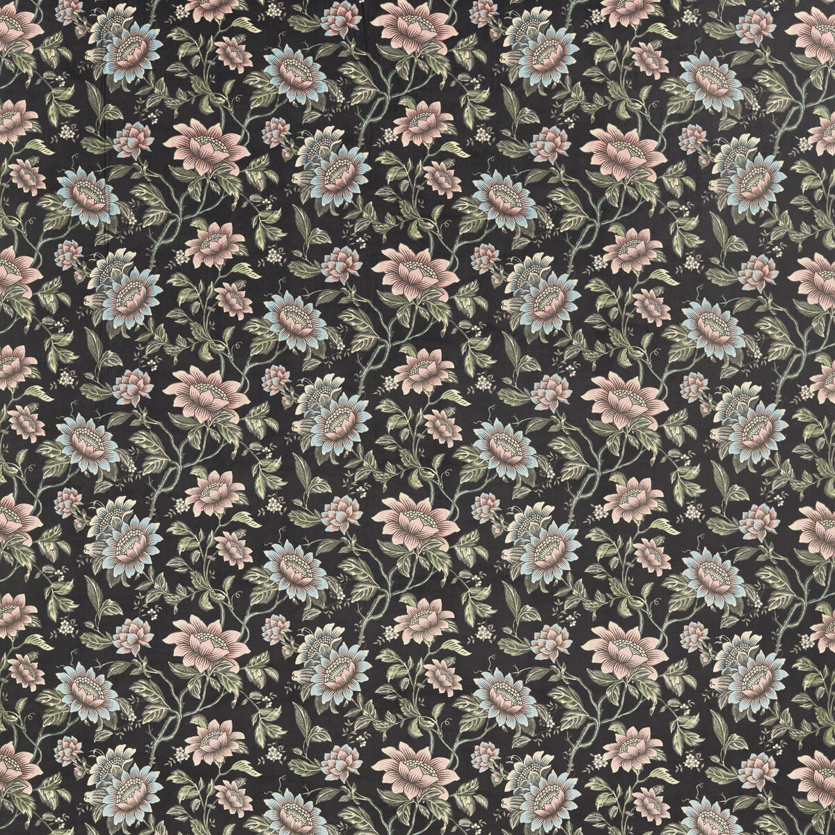 CLARKE AND CLARKE F1590/02.CAC.0 TONQUIN NOIR VELVET Fabric - Eade's Wallpaper