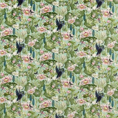 CLARKE AND CLARKE F1591/03.CAC.0 WATERLILY MINERAL VELVET Fabric - Eade's Wallpaper