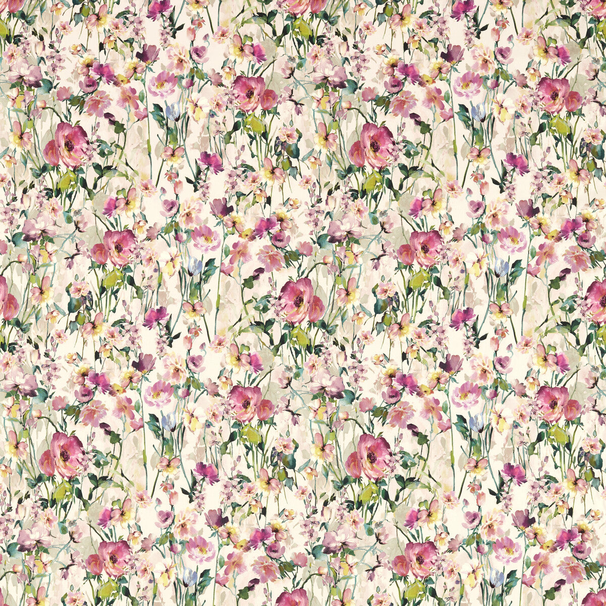 CLARKE AND CLARKE F1596/01.CAC.0 WILD MEADOW BLUSH Fabric - Eade's Wallpaper