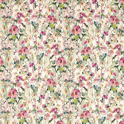 CLARKE AND CLARKE F1596/01.CAC.0 WILD MEADOW BLUSH Fabric - Eade's Wallpaper