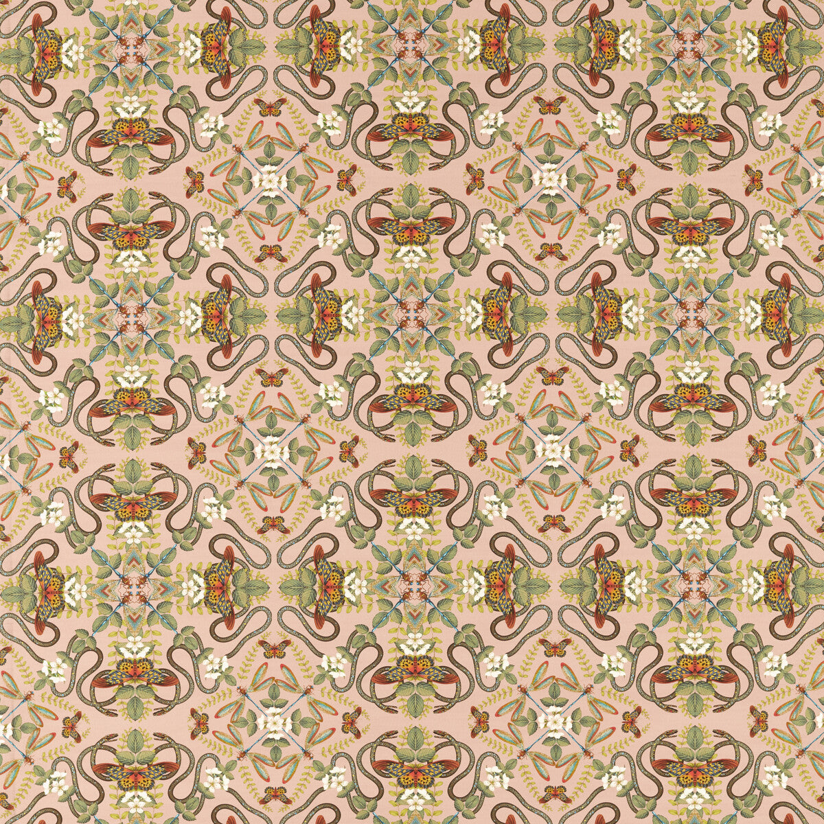 CLARKE AND CLARKE F1599/01.CAC.0 EMERALD FOREST BLUSH LINEN Fabric - Eade's Wallpaper