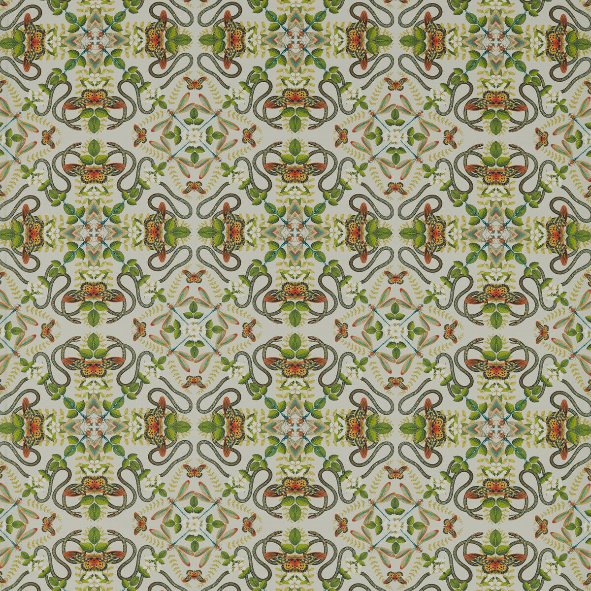CLARKE AND CLARKE F1599/02.CAC.0 EMERALD FOREST SMOKE LINEN Fabric - Eade's Wallpaper