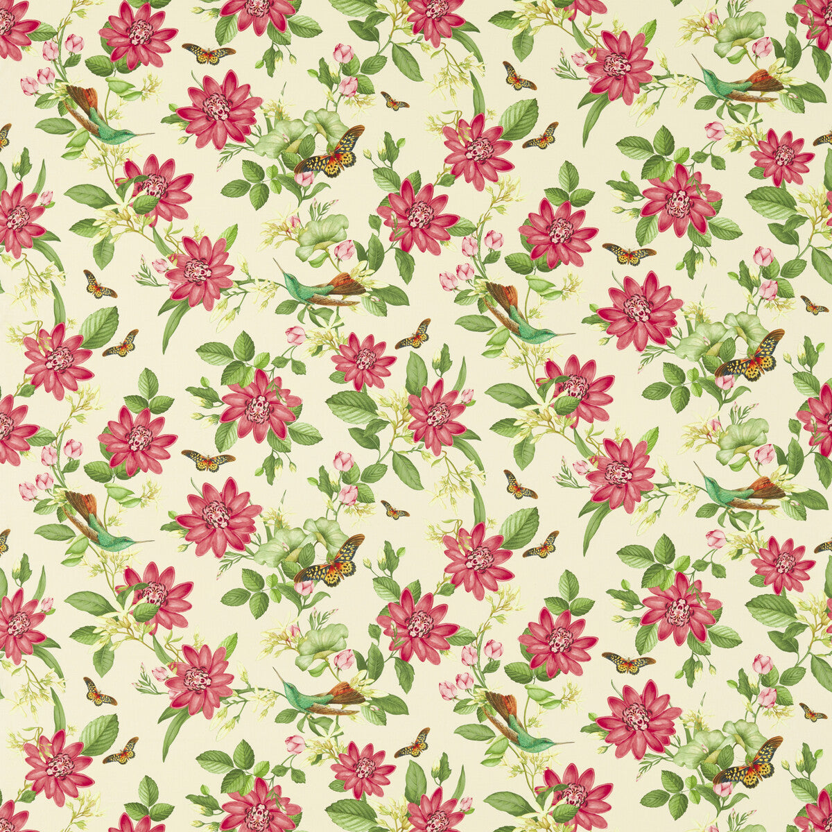 CLARKE AND CLARKE F1602/01.CAC.0 PINK LOTUS IVORY Fabric - Eade's Wallpaper
