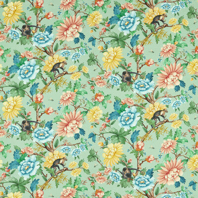 CLARKE AND CLARKE F1603/02.CAC.0 SAPPHIRE GARDEN MINERAL Fabric - Eade's Wallpaper