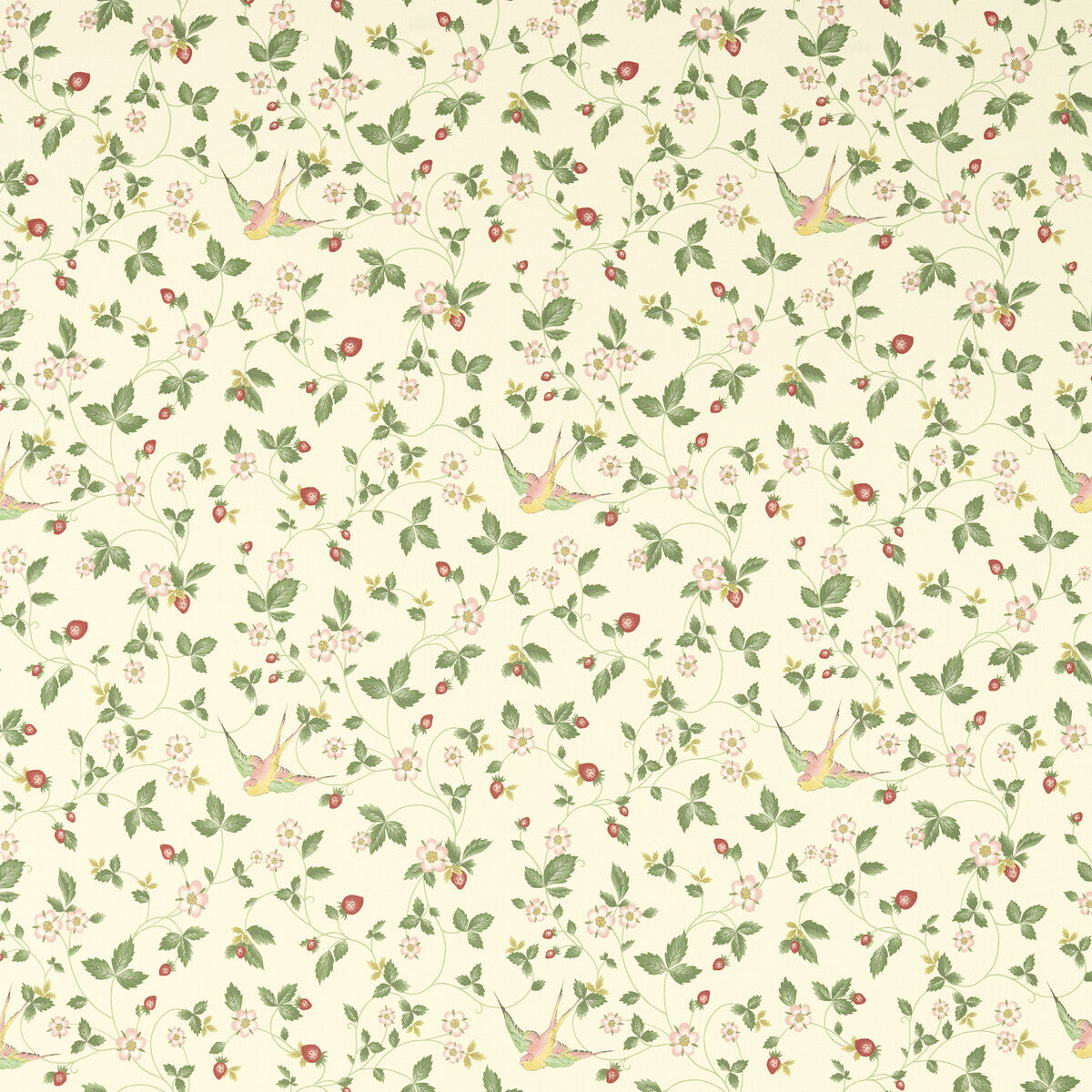 CLARKE AND CLARKE F1606/03.CAC.0 WILD STRAWBERRY IVORY LINEN Fabric - Eade's Wallpaper