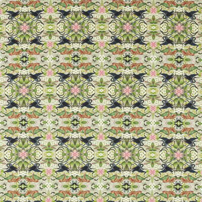 CLARKE AND CLARKE F1607/01.CAC.0 WONDERLUST TEA STORY DOVE Fabric - Eade's Wallpaper