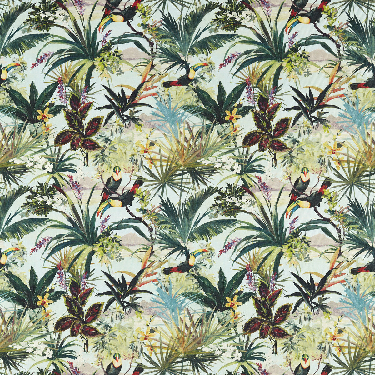 CLARKE AND CLARKE F1614/03.CAC.0 TOUCAN SKY Fabric - Eade's Wallpaper