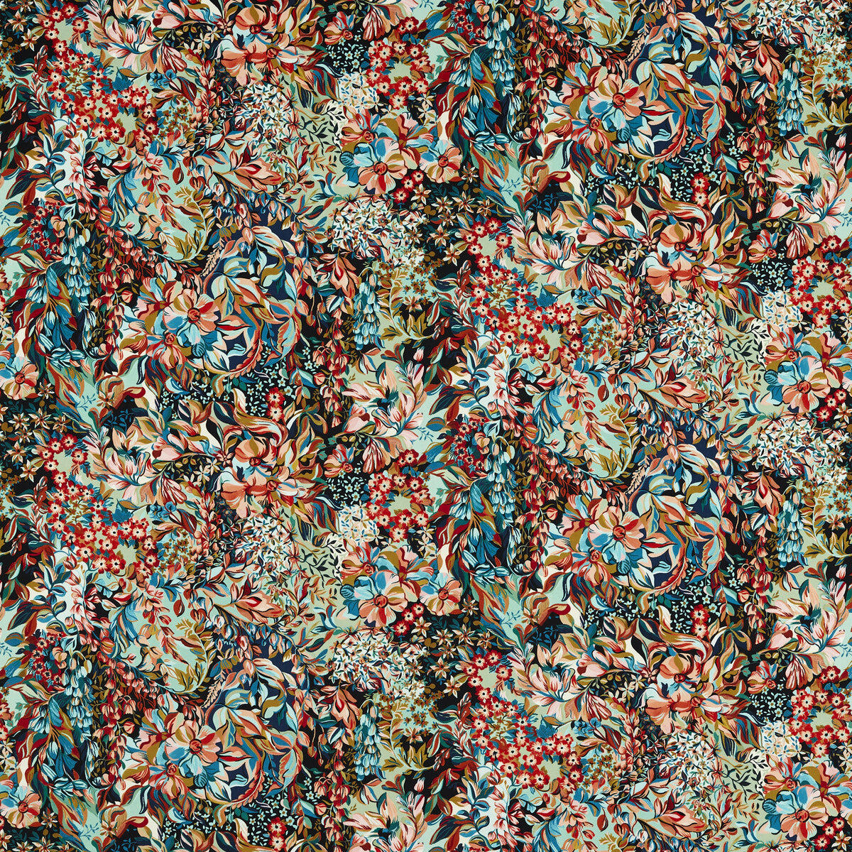 CLARKE AND CLARKE F1646/02.CAC.0 AUBREY VELVET MIDNIGHT/SPICE Fabric - Eade's Wallpaper