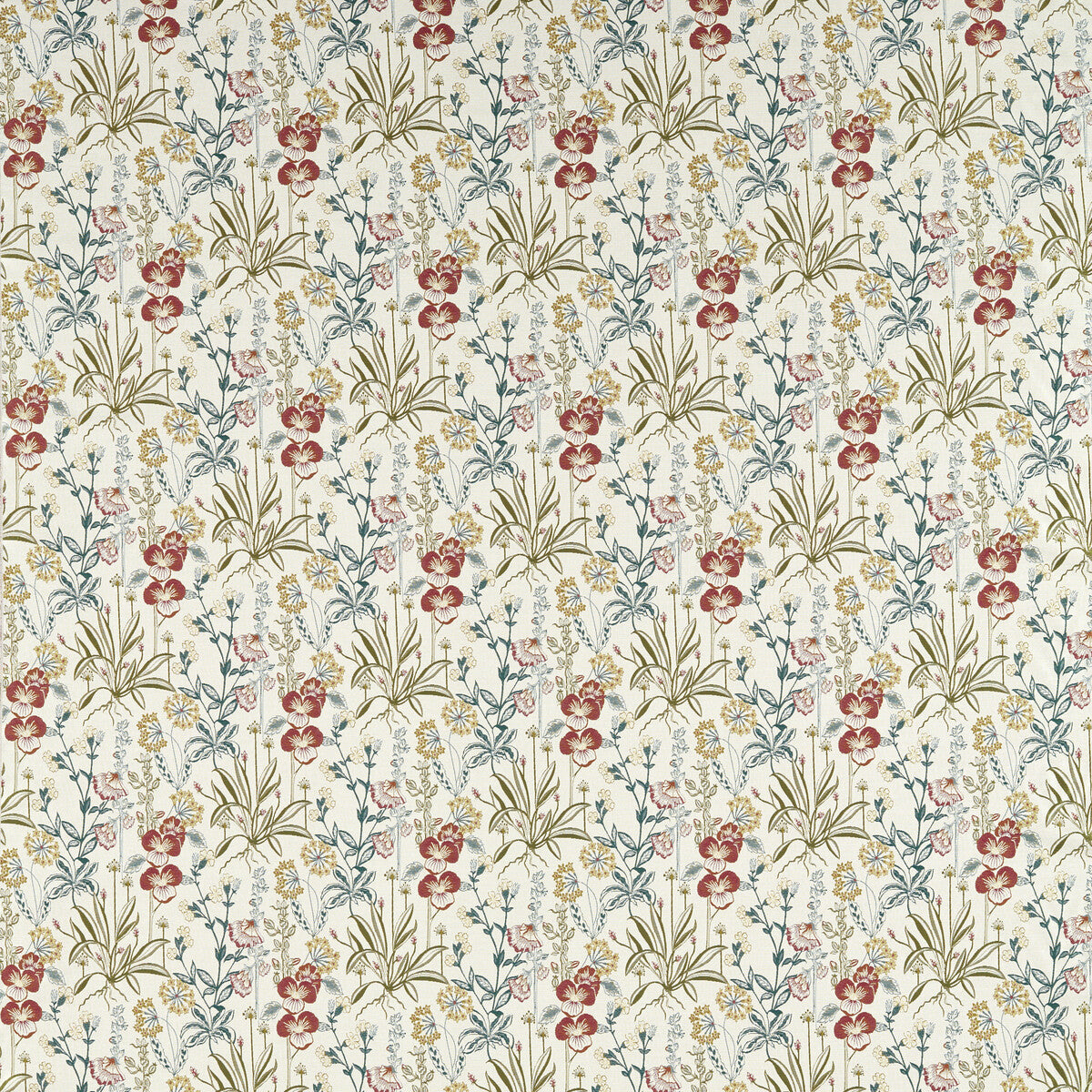 CLARKE AND CLARKE F1647/01.CAC.0 ELMSDALE JACQUARD FOREST/LINEN Fabric - Eade's Wallpaper