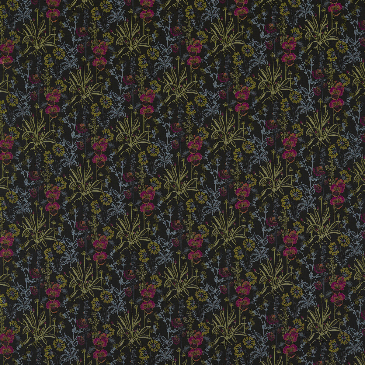 CLARKE AND CLARKE F1647/02.CAC.0 ELMSDALE JACQUARD NOIR Fabric - Eade's Wallpaper