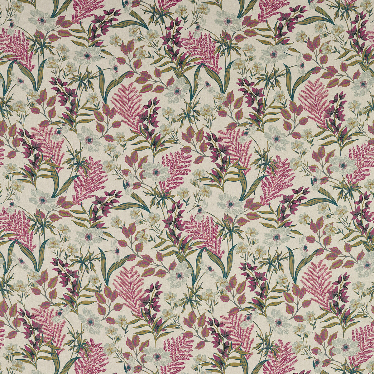 CLARKE AND CLARKE F1648/01.CAC.0 HAZELBURY LINEN CORAL Fabric - Eade's Wallpaper