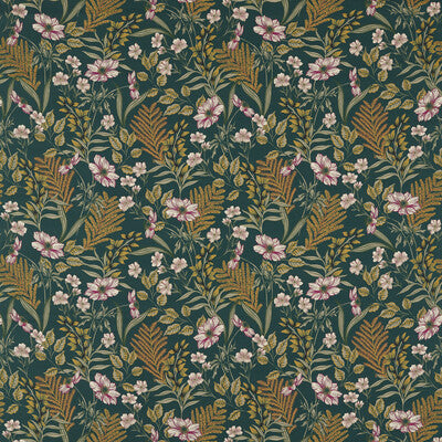 CLARKE AND CLARKE F1648/02.CAC.0 HAZELBURY LINEN FOREST Fabric - Eade's Wallpaper