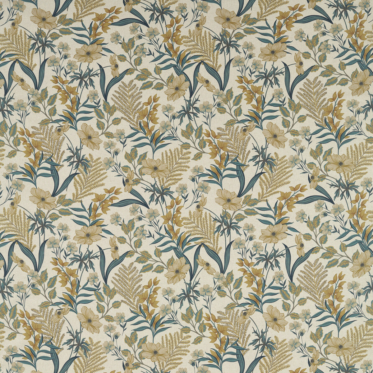 CLARKE AND CLARKE F1648/04.CAC.0 HAZELBURY LINEN OCHRE Fabric - Eade's Wallpaper