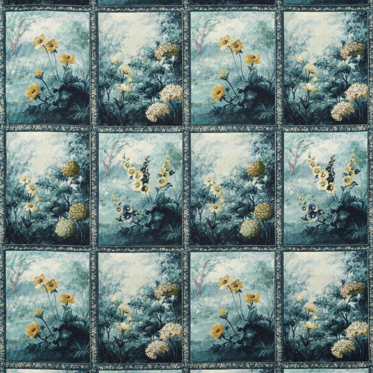 CLARKE AND CLARKE F1651/01.CAC.0 ARTUS DENIM OCHRE Fabric - Eade's Wallpaper