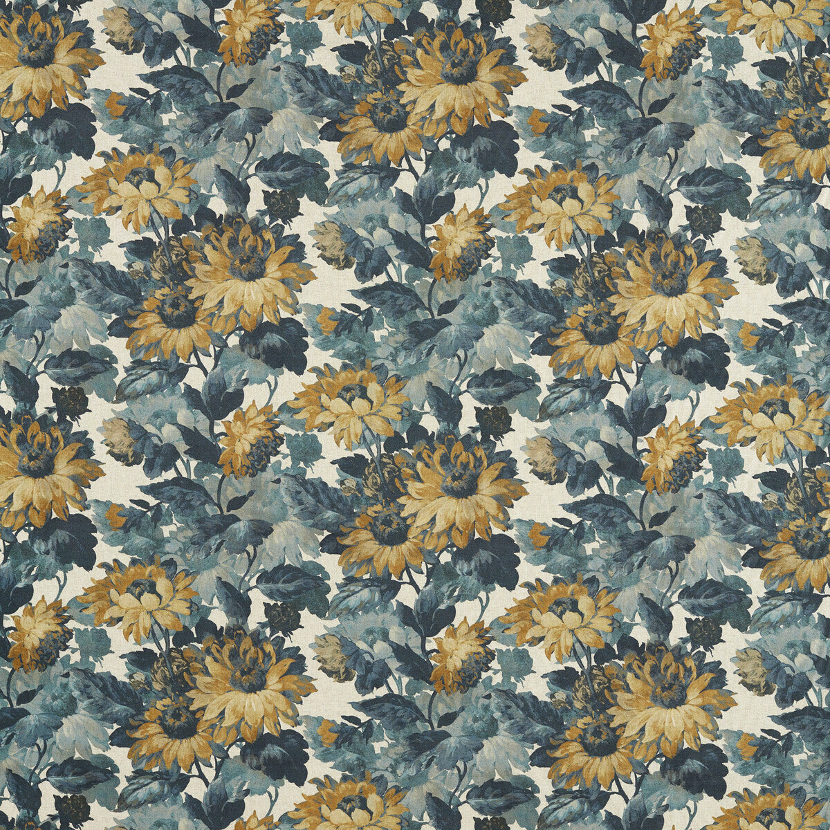 CLARKE AND CLARKE F1660/02.CAC.0 SUNFOREST DENIM LINEN Fabric - Eade's Wallpaper