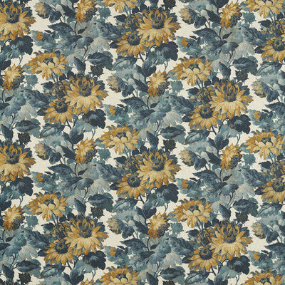 CLARKE AND CLARKE F1660/02.CAC.0 SUNFOREST DENIM LINEN Fabric - Eade's Wallpaper