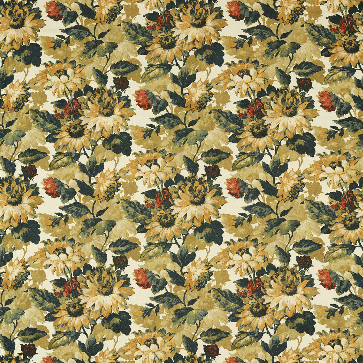 CLARKE AND CLARKE F1660/03.CAC.0 SUNFOREST OLIVE RUSSET Fabric - Eade's Wallpaper