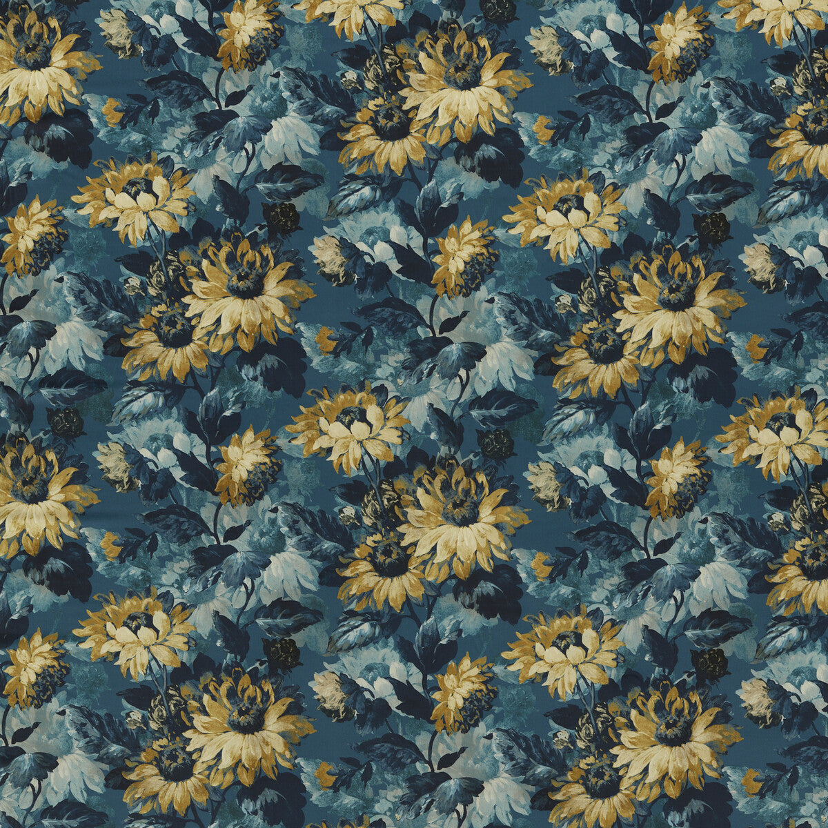 CLARKE AND CLARKE F1661/01.CAC.0 SUNFOREST DENIM VELVET Fabric - Eade's Wallpaper