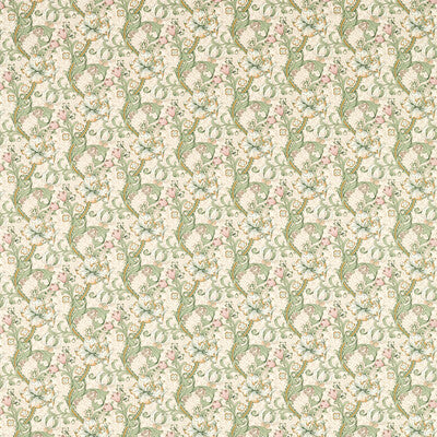 CLARKE AND CLARKE F1677/03.CAC.0 GOLDEN LILY LINEN/BLUSH Fabric - Eade's Wallpaper