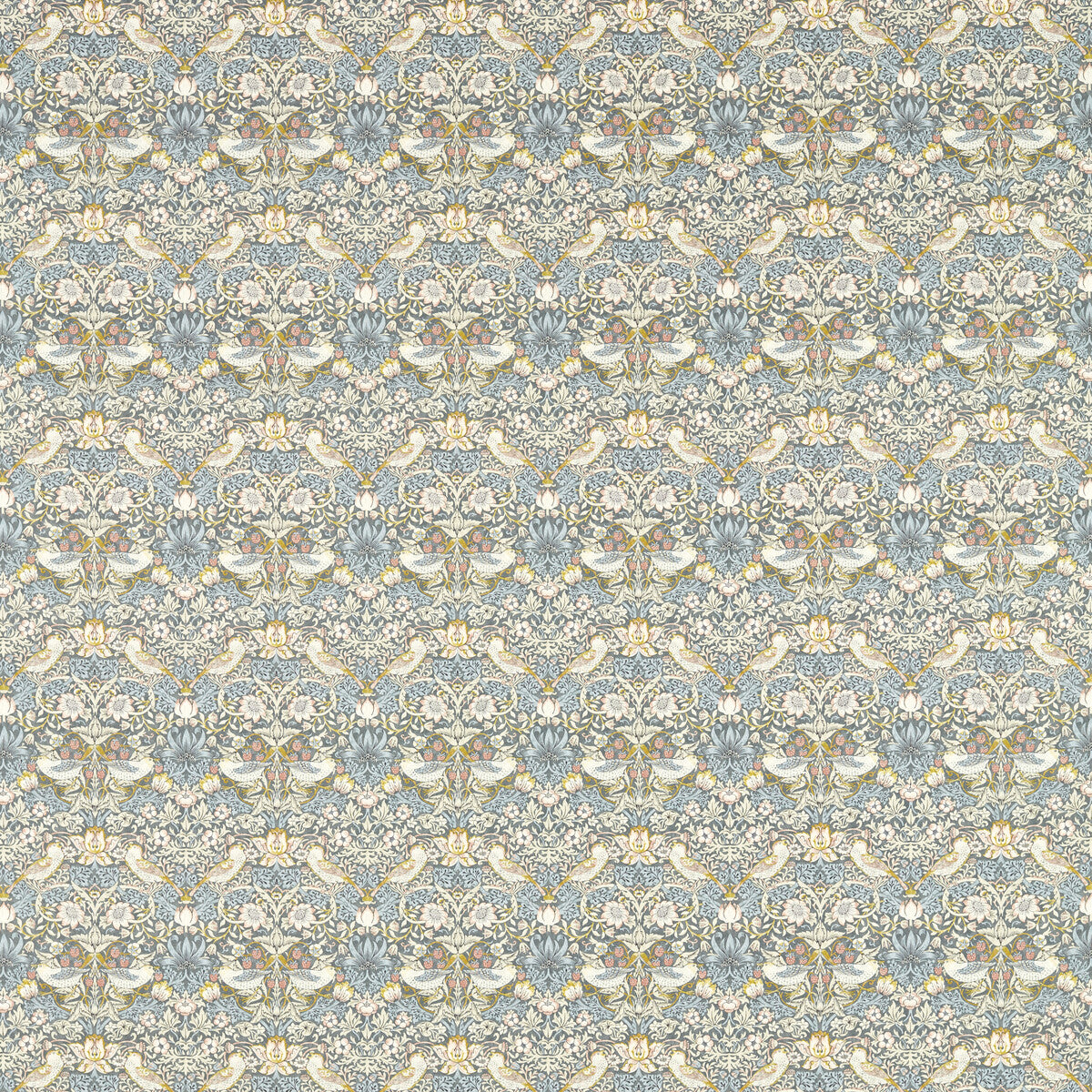 CLARKE AND CLARKE F1678/02.CAC.0 STRAWBERRY THIEF SLATE Fabric - Eade's Wallpaper