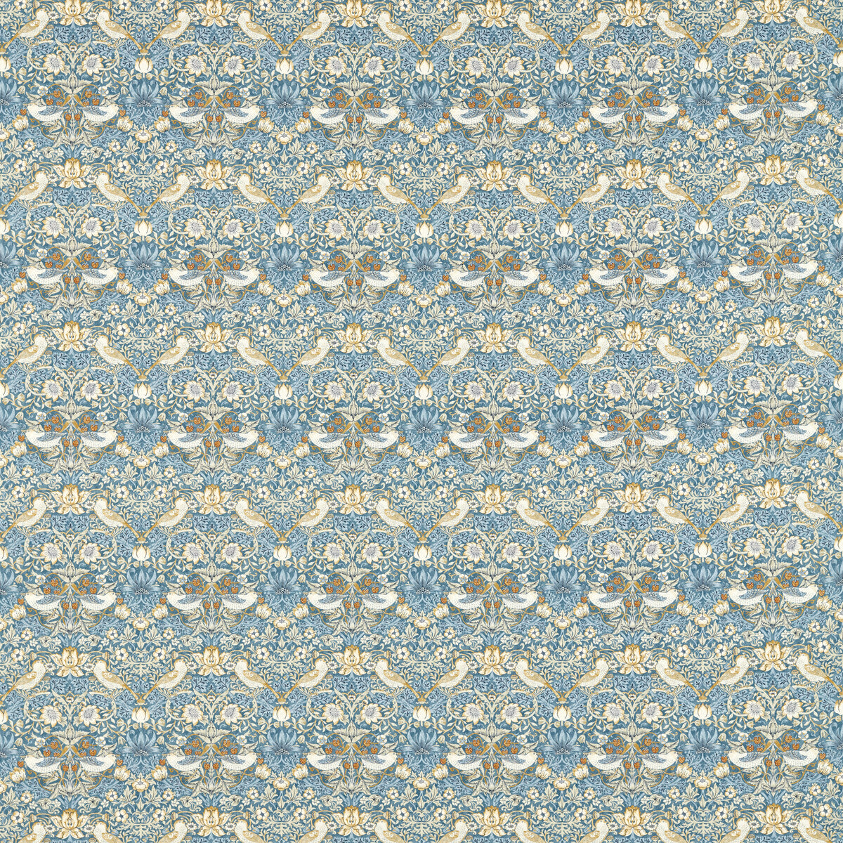 CLARKE AND CLARKE F1678/06.CAC.0 STRAWBERRY THIEF DENIM Fabric - Eade's Wallpaper