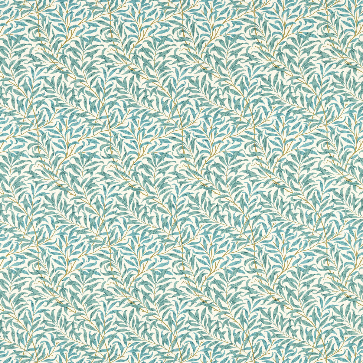 CLARKE AND CLARKE F1679/05.CAC.0 WILLOW BOUGHS TEAL Fabric - Eade's Wallpaper