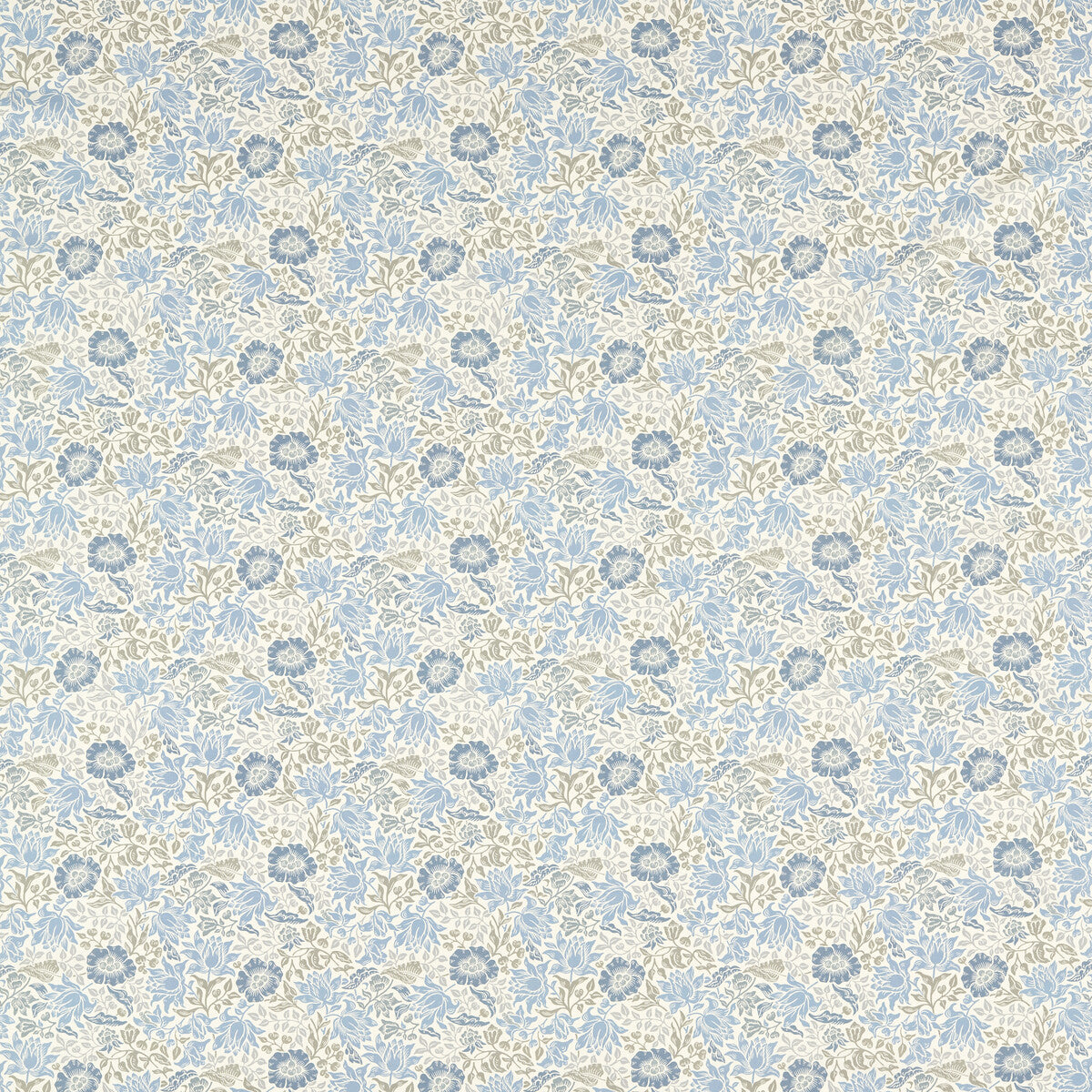 CLARKE AND CLARKE F1680/03.CAC.0 MALLOW DENIM/IVORY Fabric - Eade's Wallpaper