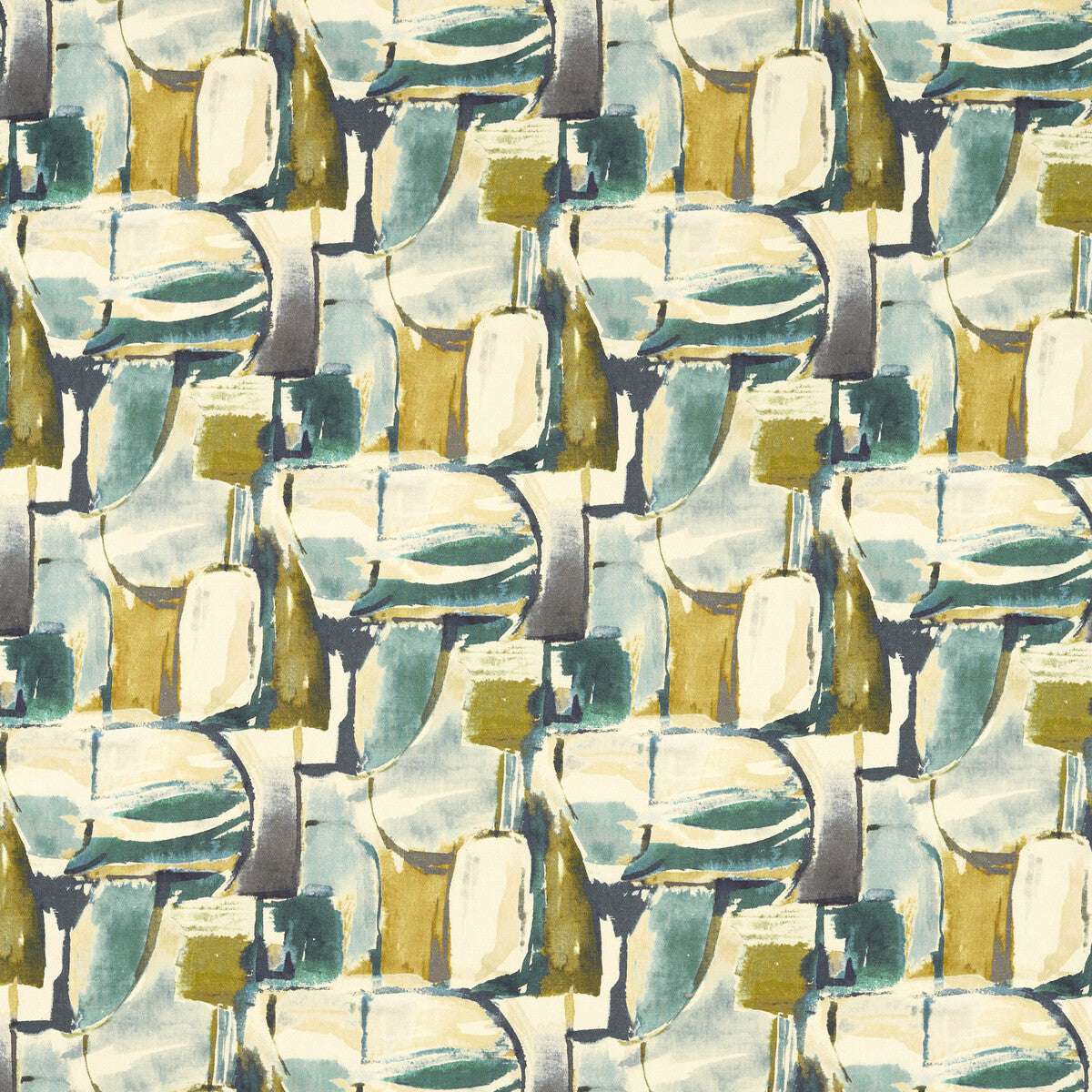 CLARKE AND CLARKE F1694/05.CAC.0 FIGURA TEAL/MINERAL Fabric - Eade's Wallpaper