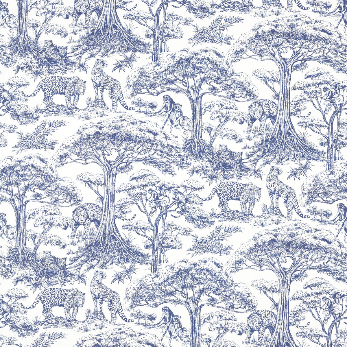 CLARKE AND CLARKE F1710/02.CAC.0 KISUMU MIDNIGHT Fabric - Eade's Wallpaper