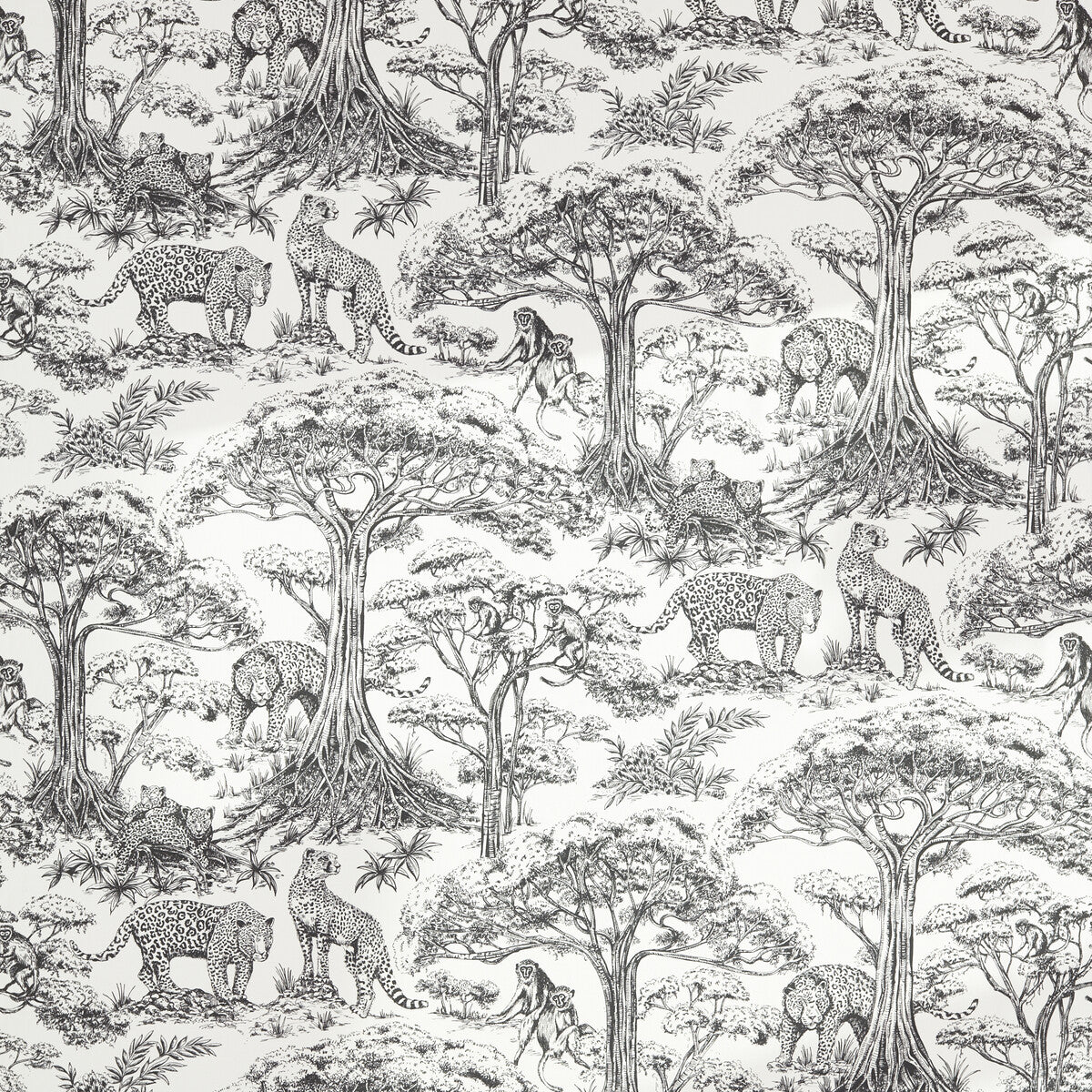 CLARKE AND CLARKE F1710/03.CAC.0 KISUMU NOIR Fabric - Eade's Wallpaper