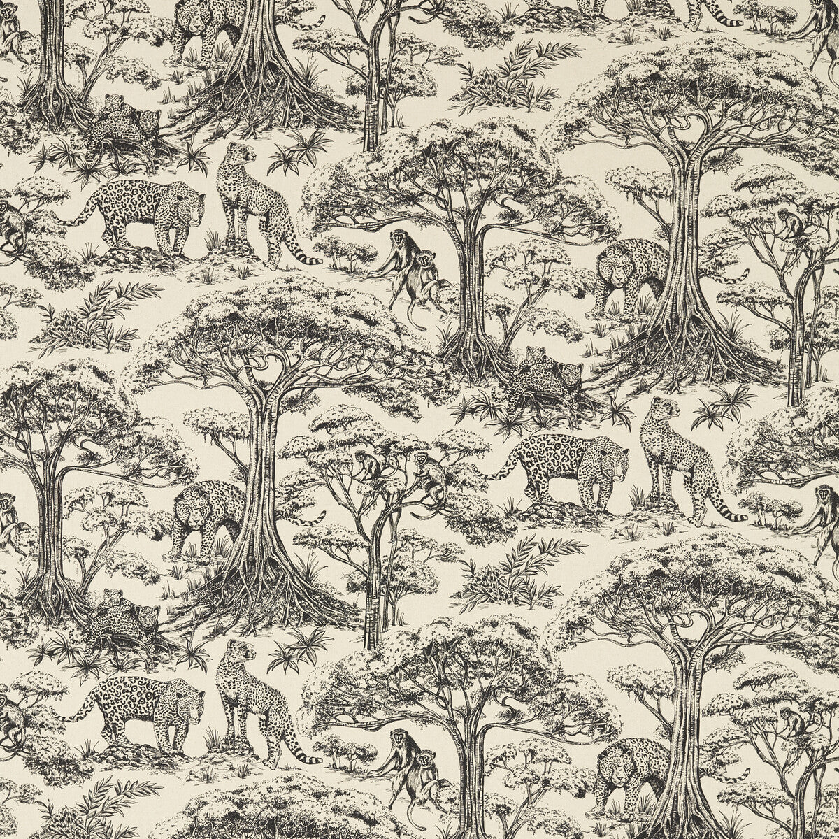 CLARKE AND CLARKE F1710/04.CAC.0 KISUMU NOIR/LINEN Fabric - Eade's Wallpaper