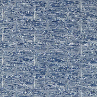 CLARKE AND CLARKE F1726/03.CAC.0 FIN NAVY Fabric - Eade's Wallpaper