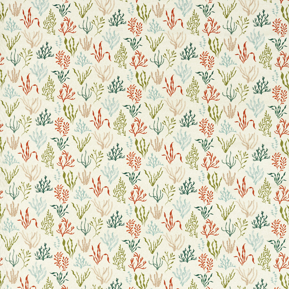 CLARKE AND CLARKE F1727/01.CAC.0 PORTSIDE CORAL/MINERAL Fabric - Eade's Wallpaper