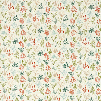 CLARKE AND CLARKE F1727/01.CAC.0 PORTSIDE CORAL/MINERAL Fabric - Eade's Wallpaper