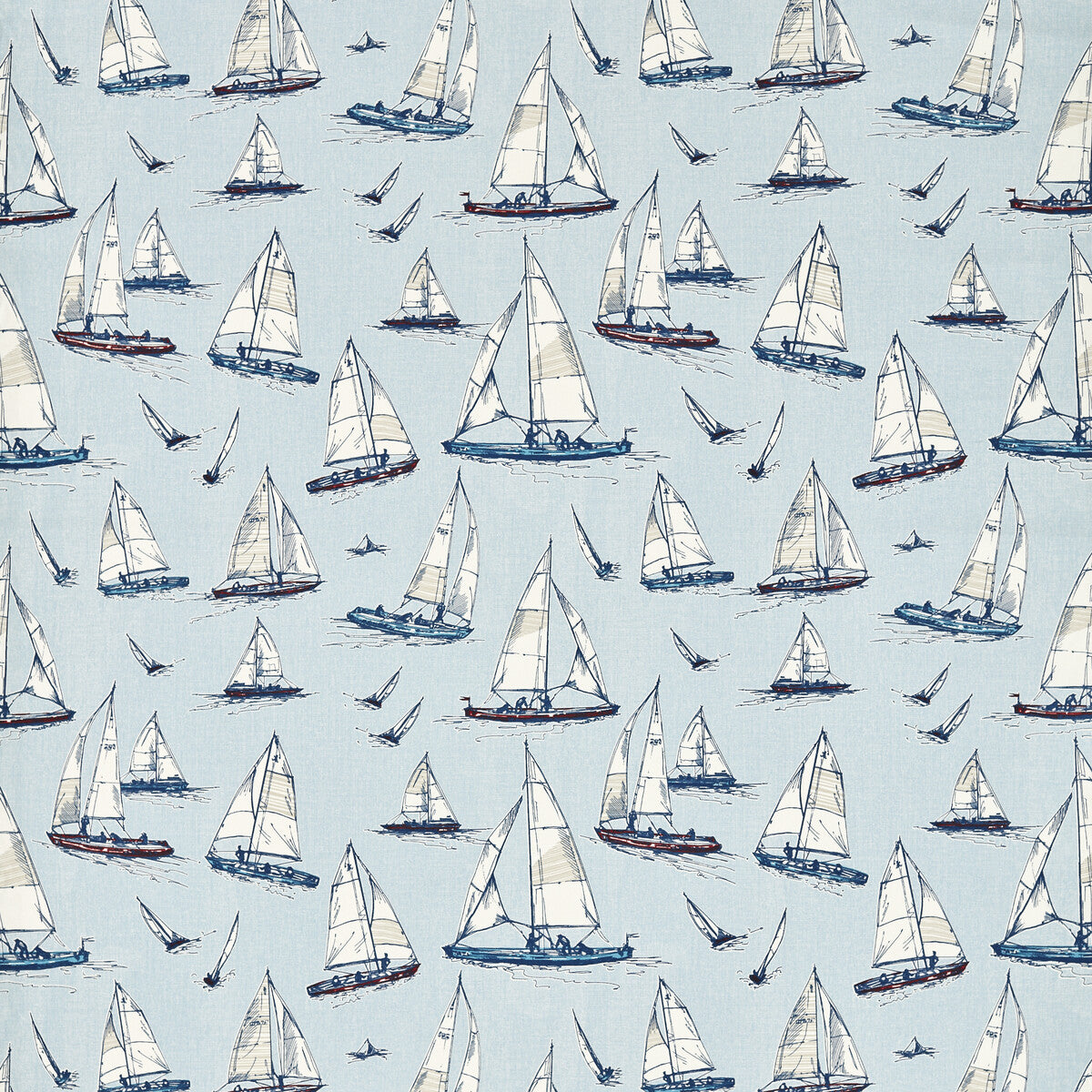 CLARKE AND CLARKE F1728/01.CAC.0 SAILING YACHT Fabric - Eade's Wallpaper