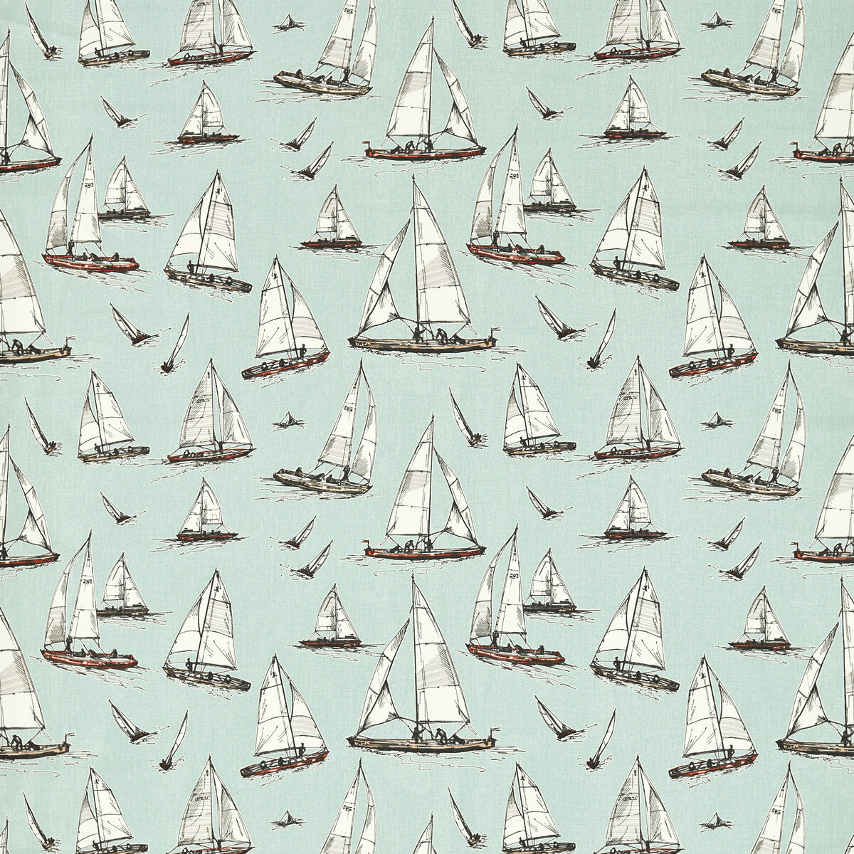 CLARKE AND CLARKE F1728/02.CAC.0 SAILING YACHT Fabric - Eade's Wallpaper